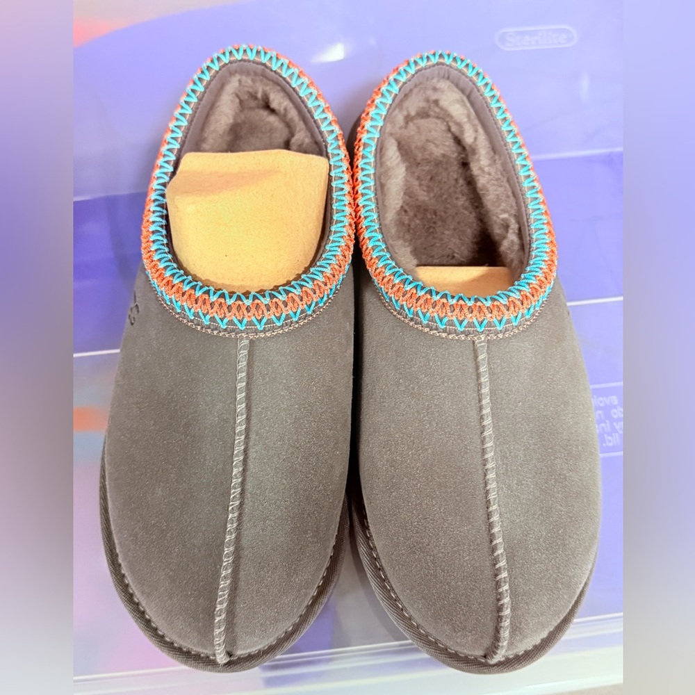 BRAND NEW. UGGS Tasman slippers. Grey size 10!  Never worn